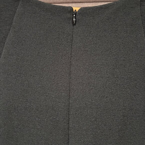 Square Neck Peplum Midi Sheath Dress Black SZ: Large - Picture 13 of 16